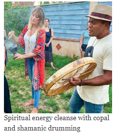 Spiritual energy cleanse with opal and shamanic drumming at The House of Light, Spiritual Center of Inner Healing, in Vista, CA