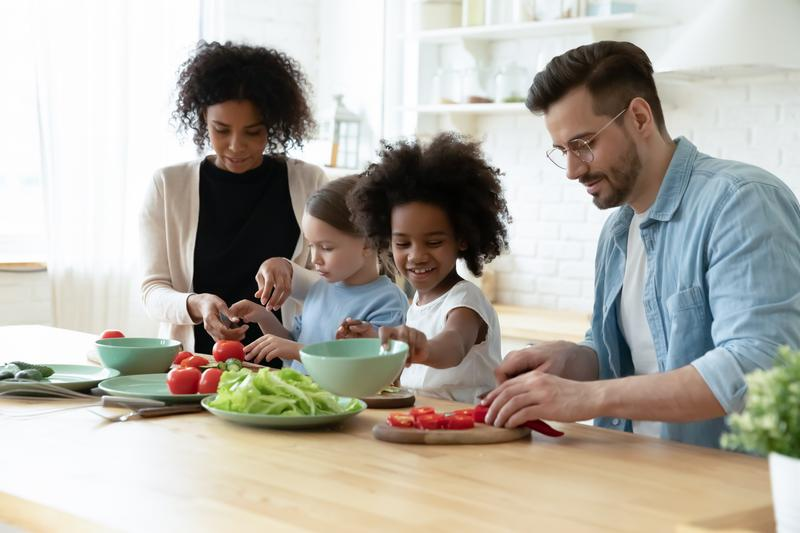 Family preparing food