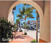 Santa Barbara is a city on the central California coast, with the Santa Ynez Mountains as dramatic backdrop