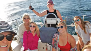 Kim Dumas and GuinevereKing took some of her closest friends for a sunset sail on San Diego Bay.