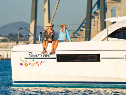 Kim Dumas and GuinevereKing took some of her closest friends for a sunset sail on San Diego Bay.