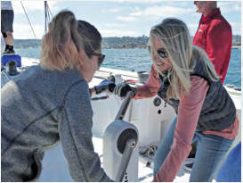 Kim Dumas and GuinevereKing took some of her closest friends for a sunset sail on San Diego Bay.