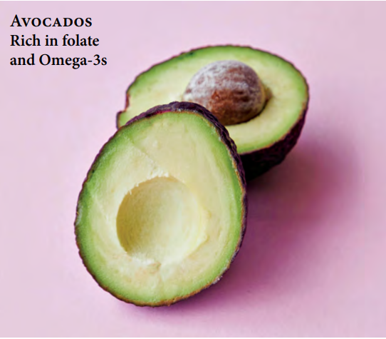 avocado is rich in folate and omega-3s