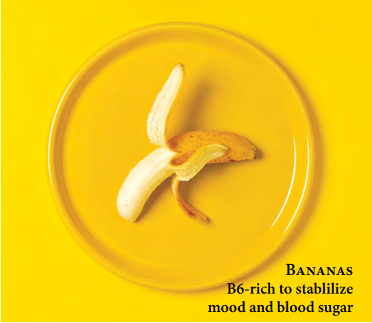 banna has b6-rich to stabilize mood and blood sugar