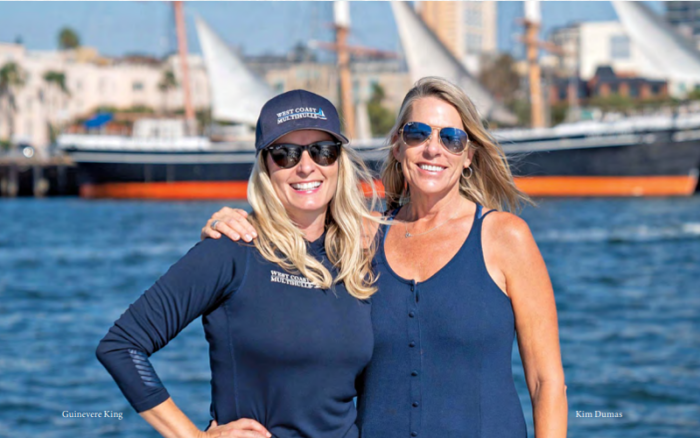 Kim Dumas and GuinevereKing took some of her closest friends for a sunset sail on San Diego Bay.